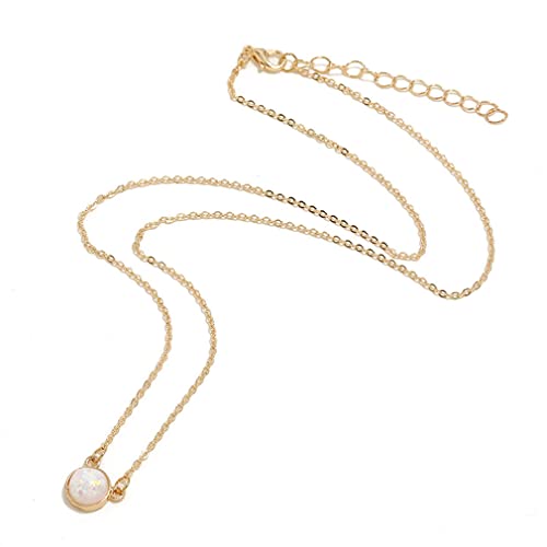 Pendentif opale ronde brillant : sublimez votre décolleté avec ce collier ras de cou délicat