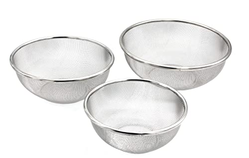 日本製 18-8ステンレスざる elite colander ざる3点セット16メッシュ 食洗機対応