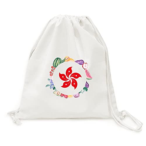 Sac en tissu pliable Hong Kong pour fruits et légumes à sangle