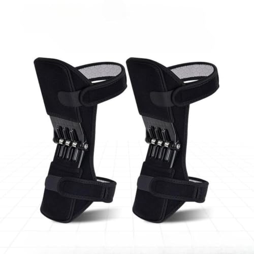 Image of Knee Brace with Spring Support Knee Stabilizer Pads for Sports Squat Jogging 1 Pair | Adjustable Fit, Carbon Steel Springs, For Seniors & Athletes, Stabilises Without Rolling, Cloth & Steel Material