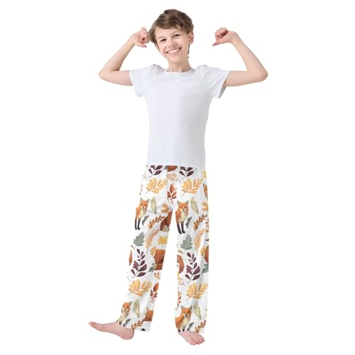 Fox Fall Leaves Pajama Pants Long Sleep Pant Soft PJ Bottoms Sleepwear2