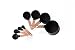 COOK WITH COLOR 8-Piece Black Nylon Measuring Cups and Measuring Spoon Set with Rose Gold Copper Handles