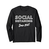 Social Distancing Since 2012 Introvert 2000's Birthday 2012 長袖Tシャツ
