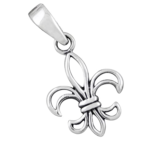 Pendentif Fleur de Lys argent 925 AFP bijou précieux finitions main