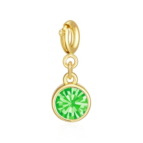 Image of Philip Jones 18k Gold Plated August (Peridot) Birthstone Charm Created with Zircondia® Crystals