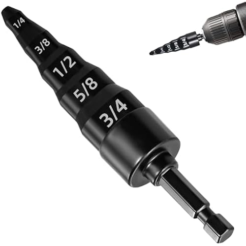 Swedge Tool HVAC: 5 in 1 HVAC Repair Tool with Hex Shank,Air Conditioner Copper Pipe Expander Swaging Drill Set Copper Tubing Tool with 1/4" 3/8" 1/2" 5/8" 3/4" 7/8" Bits