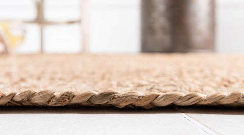 Image of Unique Loom Braided Jute Collection Area Rug - Dhaka (3' 3 inch x 5' 1 inch Oval, Natural)