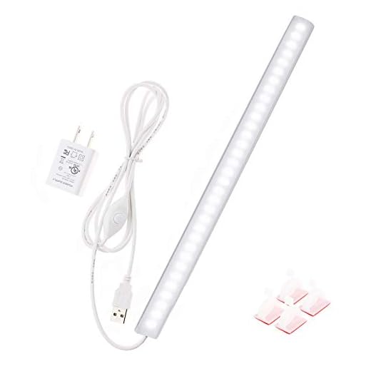 Under Cabinet Light, 12 Inch Plug in LED Closet Light with Memory Function, Cold White 6000K, Super Slim Dimmable Workbench Light, Under Counter Lights for Kitchen
