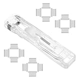 Tofficu 1set Portable Push Stapler with Binder Clips Compact Handheld Metal Clip Dispenser for Office and School Effortless Binding of Books and Documents Modern Design