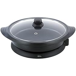 Paellera Electrónica Jata PE640 - Paellera eléctrica de 34 cm de diámetro y 7,5 cm de profundidad. Tapa de cristal con válvula de salida de vapor. Reparte el calor por igual en toda la superficie. Antiadherente.