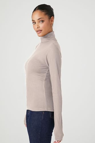 Image of Emmalise Womens Turtleneck Top Long Sleeves Fitted Ribbed Top