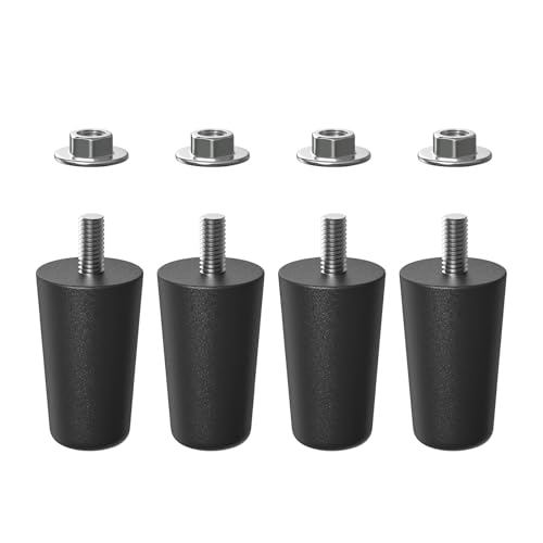 Adjustable Rubber Feet for Blackstone Griddle Parts,Leveling Feet Kit for Blackstone 17" and 22" Tabletop Griddle,Long Stabilizing Foot and Screw Nut Replacement Parts,Set of 4