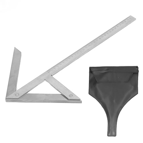 XTevu Center Angle Protractor, 300x180mm Carbon Steel Square with 45° 90° Finder, Precision Layout Measuring Tool