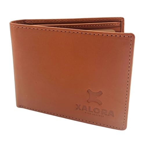 XALORA Men's Slim Bifold Leather Wallet with RFID Blocking – Minimalist Front Pocket Wallet with ID Window – Thin, Stylish & Secure for Everyday Carry