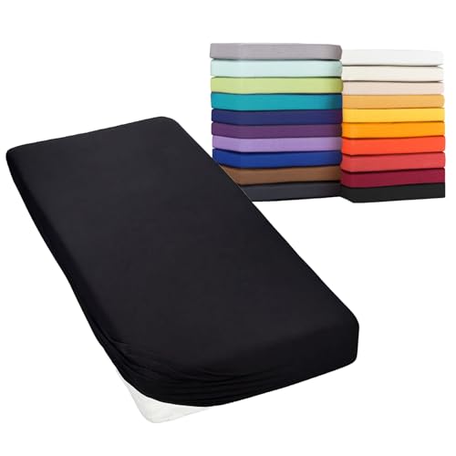 Moon-Classic Spannbettlaken Boxspringbett Wasserbett Spannbetttuch Matratzen 160g/²m 200x220-220x240 schwarz