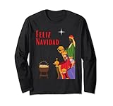 Feliz Navidad o los Tres Reyes Magos un Diseño Navideño Manga Larga