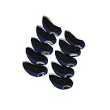 QUXVUIS Golfschläger Schlägerhauben Set, 10 teilig, wasserdicht, aus Neopren, stilvolle Schutzhauben für alle Golfliebhaber, Schlägerhauben für Eisen und Driver, Damen und, Dunkelblau, 15 x 7 cm