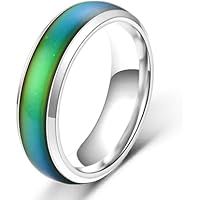 Oneress Anillo de estado de ánimo unisex negro, elegante banda