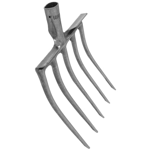 SHINEOFI Attrezzo Agricolo in Acciaio ad Alta Resistenza con Denti Multipli per Aratura e Vangatura Facile da Montare su Manico in Legno per Letame Cavallo e Lavori Agricoli di