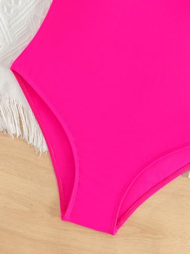 Image of OYOANGLE Girl's Basic One Piece Swimsuit Criss Cross Spaghetti Strap Sports Training Bathing Suit