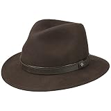 LIERYS Sargent Traveller Wollfilzhut Damen/Herren - aus 100% Wollfilz - wasserabweisend & Packable - Größen (54-63 cm) - Mit Filz aus Wolle - Filzhut Herbst/Winter braun XXL (62-63 cm)
