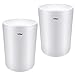 TOPSKY 2 Pack Trash Can, Small Garbage Can Round Wastebasket for Narrow Spaces at Home or Office, 2.3 Gallon (8L) Capacity, Matte Plastic, White