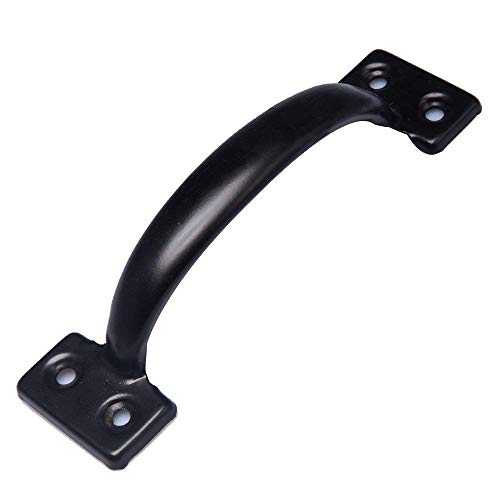 Tebery 4 Pack Utility 6-1/2 Inch Pulls in Black Metal Gate Handle - Thumbnail 3