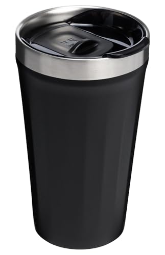 Image of STANLEY Everyday Tumbler 16 oz | Press Fit Drink Through Lid | Beverage, Coffee, and Cocktail Cup | Insulated Stainless Steel Wine Glass | BPA-Free | Black 2.0
