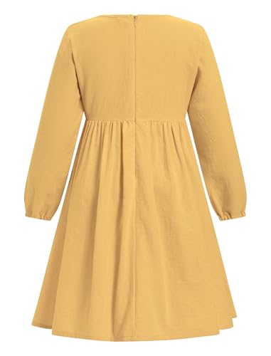 AWIBMK Kids Baby Girls Mexican Embroidered Dress Boho Floral Ruffle Long Sleeve Spring Fall Party Cinco de Mayo Dresses3