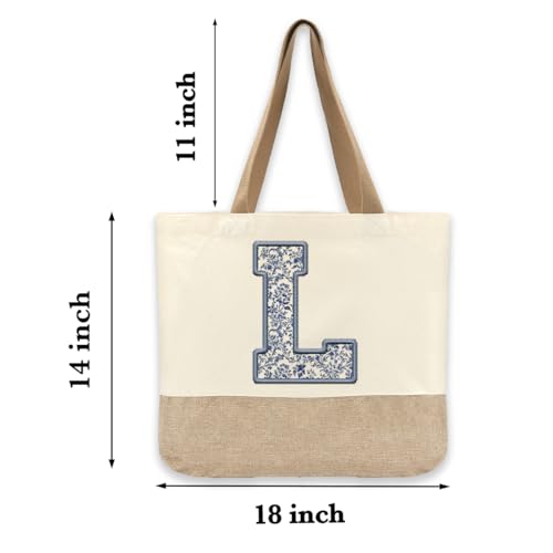 Bolso Tote de Lona Inicial Personalizado para Mujer miniatura 5