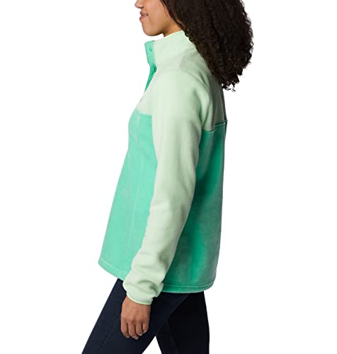 Image of Columbia Womens Benton Springs Half Snap II Pull Over Fleece Jacket, Dark Stone /Canoe /Vintage Blue, 3X