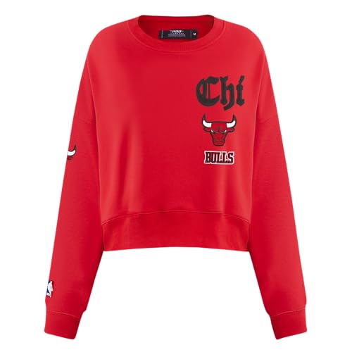 Sudadera de felpa NBA Pro Standard con bordado Old English W premium rojo para mujer XS