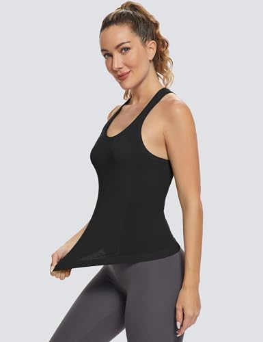MathCat Workout Tops for Women Racerback Tank Tops Seamless Running Tank Tops Muscle Tank4