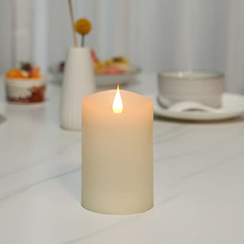 esLife Flammenlose Kerzen, Batteriebetriebene LED-Kerzen mit Timer, Realistisch flackernde elfenbeinfarbene Kerzen aus echtem Wachs für den Innenbereich, Weihnachten, Haus, Hochzeit, Party Cover