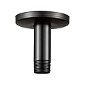 OFFO Shower Arm with Flange, 3 Inches Oil Rubbed Bronze Ceiling Mount Replacement Rain Shower Head Straight Arm Ceiling-Mounted For Fixed Shower Head & High Pressure Rain