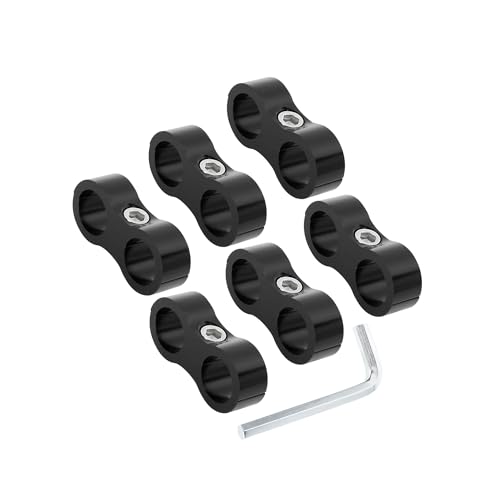 Separadores de manguera AN8 de 16mm: kit de 6 abrazaderas con llave para coche