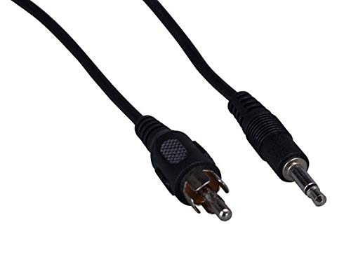 CableLeader 12ft 3.5mm Mono Male to RCA Male Audio Cable, Mono Plug to RCA Audio Cable Adapter, for Speaker, Subwoofer, Sound Card, TV & Amplifier, Black