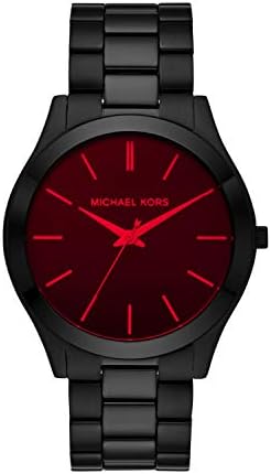 Michael Kors Men's Slim Runway Quartz Watch with Stainless Steel Strap, Black, 22 (Model: MK8734)