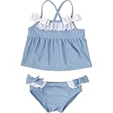 BABIDU Uni Baby Conjunto de Baño para Bebé Niña Con Braguita Y Top Estampado Floral Set, Einfarbig, 6 Meses