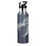 Yasala Water Bottle Wolf Wildlife Coffee Thermos Stainless Steel Insulated Beverage Container 20 oz