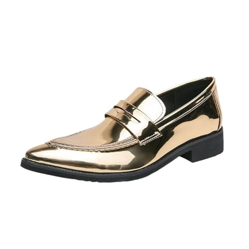 Men's Dress Shoes Leather Slip On Classic Wingtip Oxford Formal Wedding Pointed Toe Vintage Business Shoes