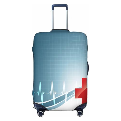 Medical Heart Beat Luggage Cover for Suitcase, Suitcase Cover Protector Fit 18-21 Inch Luggage Travel Accessories, S