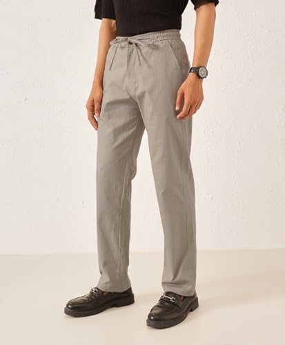 Image of Majestic Man Men's Premium Linen Blend Pants | Lightweight Fabric | Elastic Waist with Drawstring | Regular Fit | Side, Back Pockets | Perfect for Casual, Holidays & Travel
