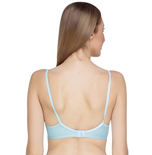 Image of Women Padded Printed Bra - Made of Pure Cotton Full Coverage Non Wired Seamless Pushup Soft Cup for T-Shirt Saree Dress Sports Garment for Daily Use Everyday