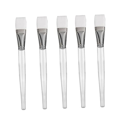 HEALEEP 5piezas Brochas De Mascarilla Facial De Cristal Cepillos Aplicadores Suaves y Duraderos Para Spa Maquillaje y Tratamientos Faciales Profesionales y Domésticos