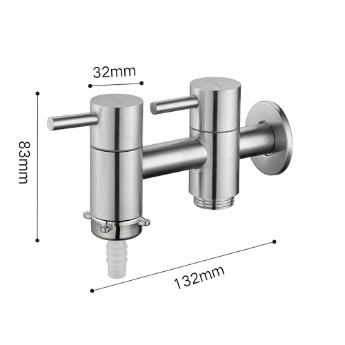 Torneira Inox Tanque c/saída p/Máq. de Lavar Link NOX12