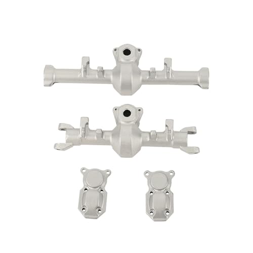 2pcs 1:24 Metal Straight Front Rear Axle Housing Cover Shell for RC 1/24 Axial SCX24 90081 C10 AXI00005 Toys Car Upgrade Parts(Silver)