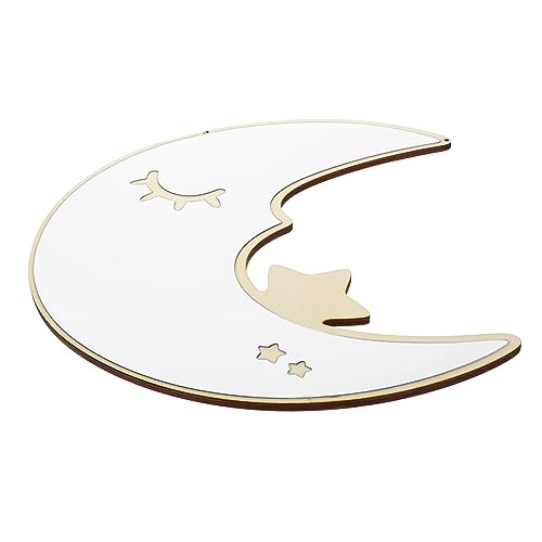 Cabilock Acrylic Mirror for Boys and Girls Room Moon Shape Wall Sticker Decorative Water Resistant