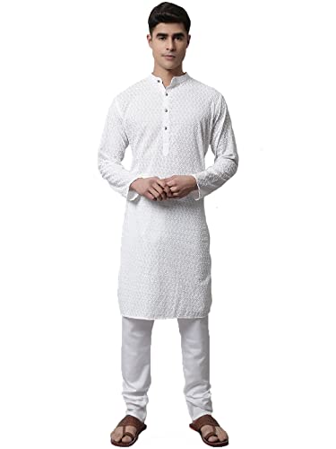 Image of Jompers Men's Regular Fit Cotton Embroidered Kurta Set