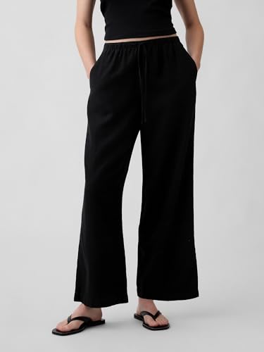 Image of Gap Womens Wide Leg Linen Pull on Pant
